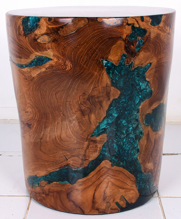 teak and resin stool