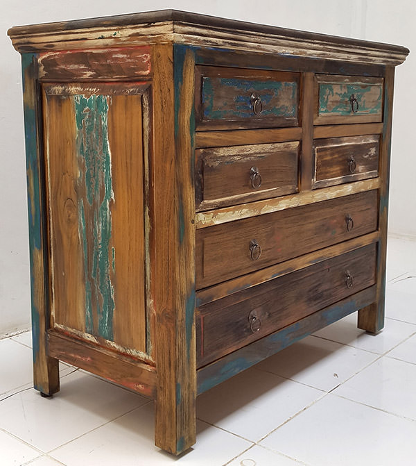 recycled teak boat wood cabinet