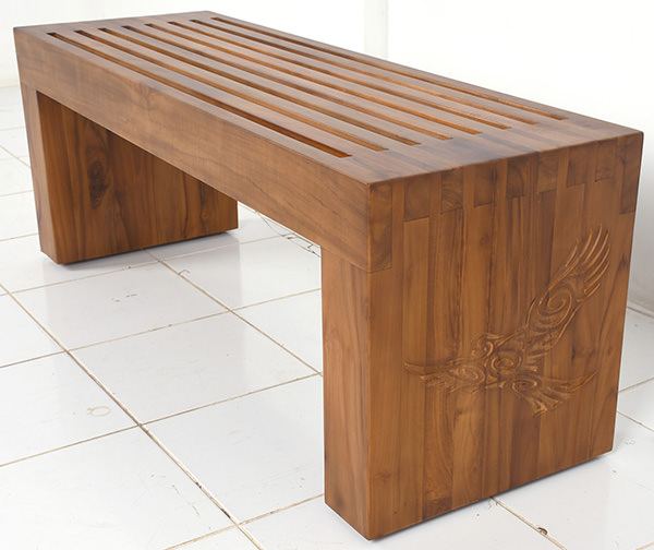 nordic wooden bench