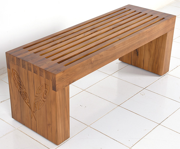 outdoor Norvegian dining bench