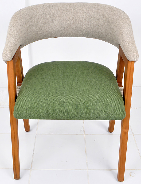 Dining chair with linen upholstery