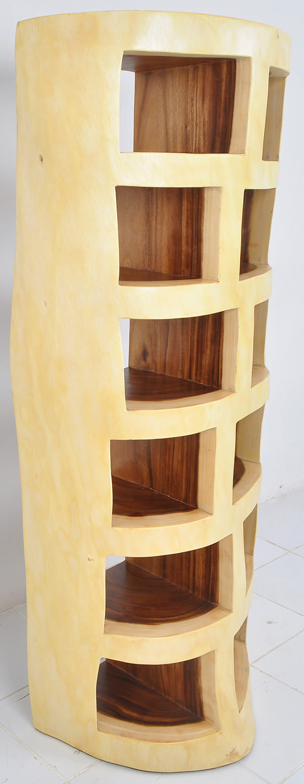 trembesi wood bookcase