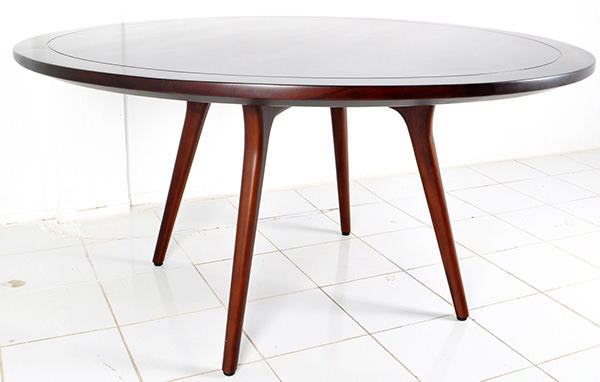 round restaurant table with Danish design