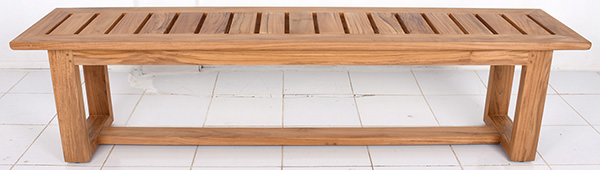 teak wood rectangle terrace bench