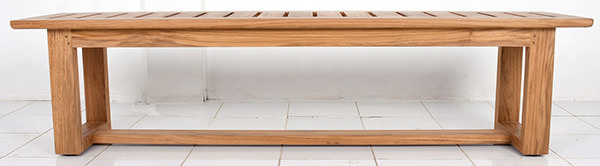 solid teak wood rectangle terrace bench