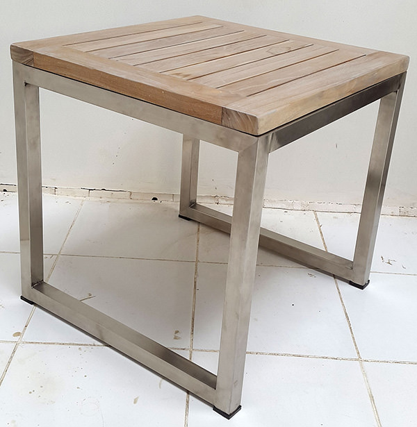 square white washed garden teak table top