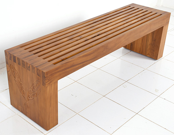 long outdoor Norvegian dining bench