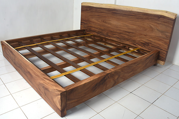 solid wooden bed frame