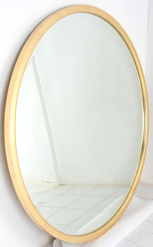 round golden mirror