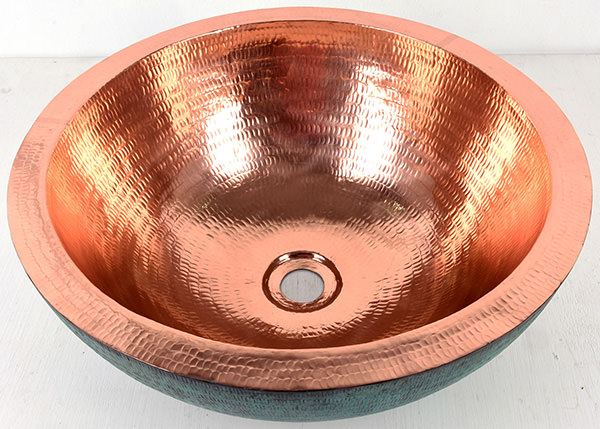 hand hammered copper sink