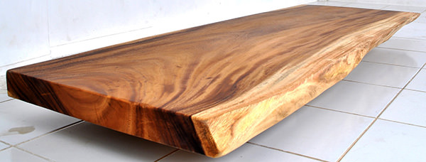 suar slab table top with natural finish