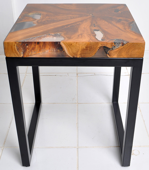 teak and resin coffee table