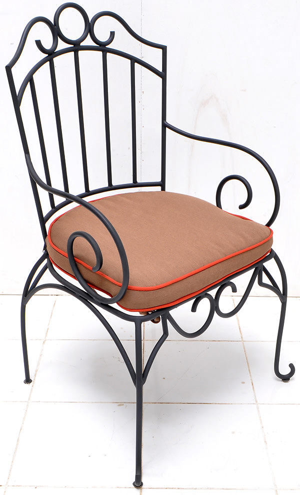 outdoor iron armchair