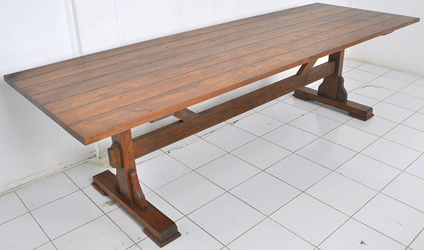 solid teak refectory dining table