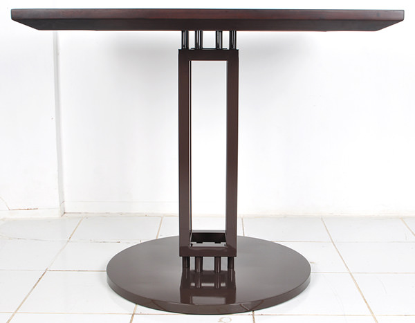 solid teak and stainless steel table