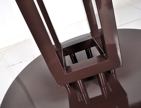 brown stainless steel table with glossy powder coating paint finish