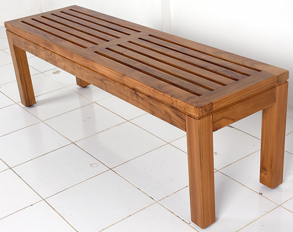 bench with smooth solid teak