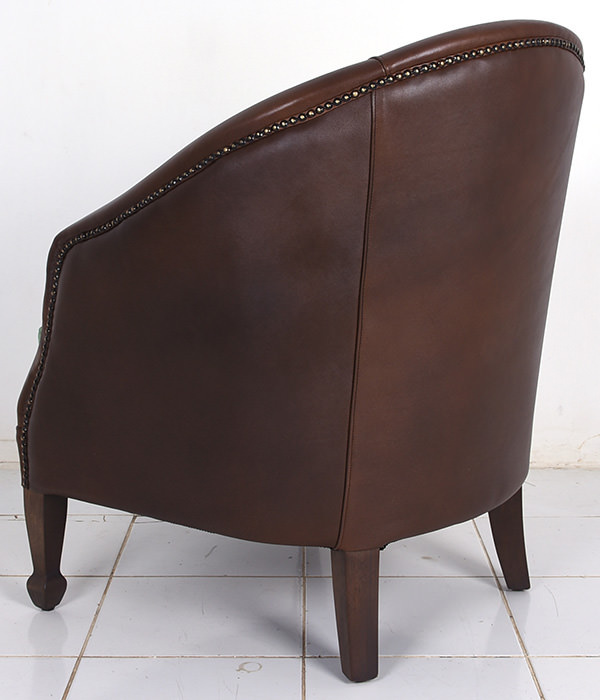 chesterfield tub vintage brown leather chair
