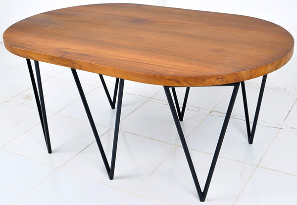 oval teak table