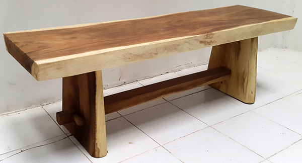suar wooden table with foot rest and natural color