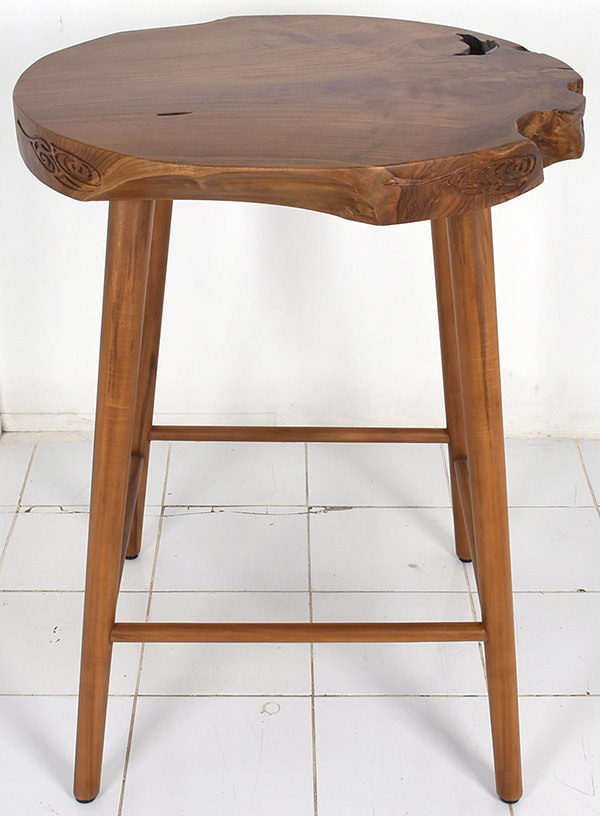 teak root round bar table