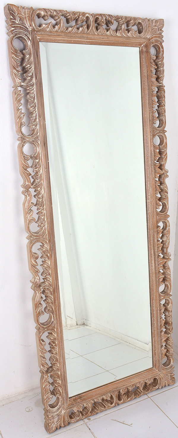 teak rectangle mirror