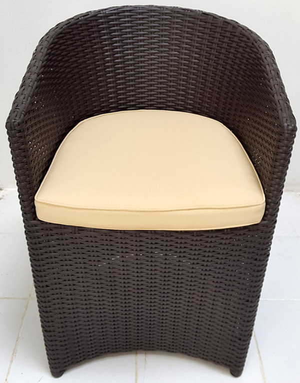 black synthetic rattan armchair