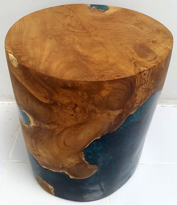 teak and resin stool