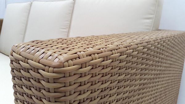 outdoor wicker sofa with cushions