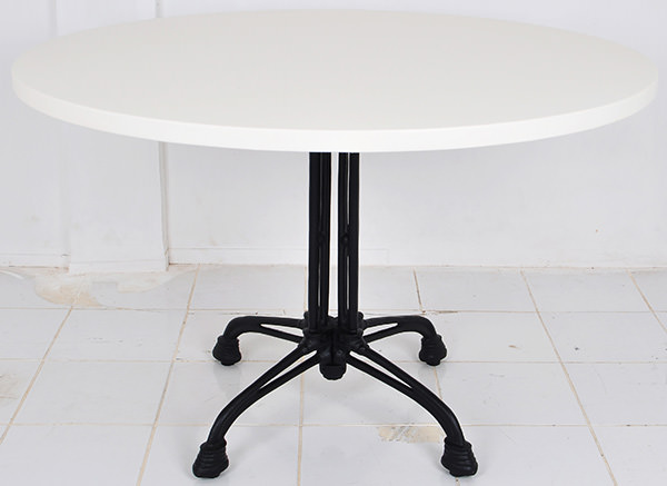 round bistro table with cast iron table legs