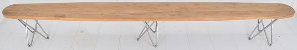 Scandinavian teak and stainless dining table