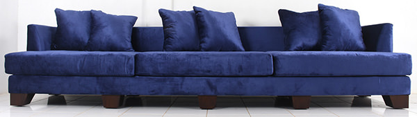 Blue velvet furnishings
