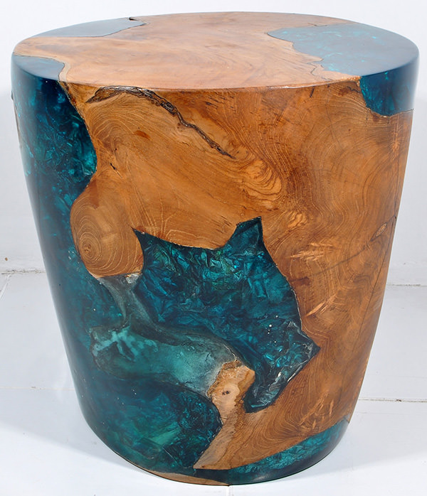 teak root and resin stool