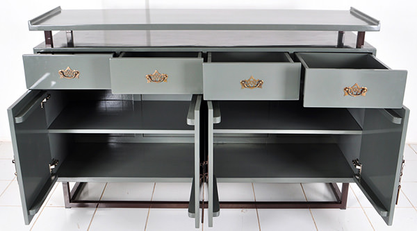 teak and stainless steel restaurant waiter station manufacturing