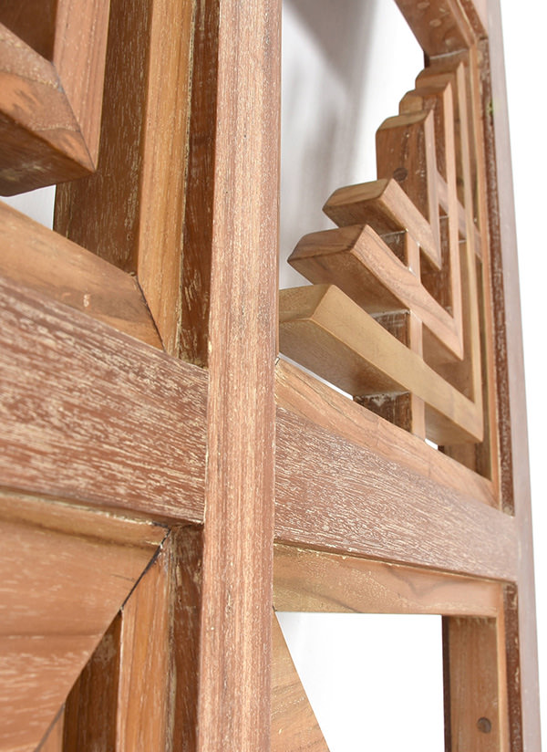 teak geometric divider