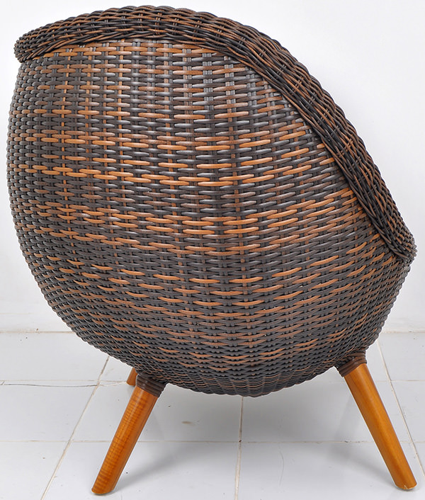 Rattan and cane Scandinavian Egg chair