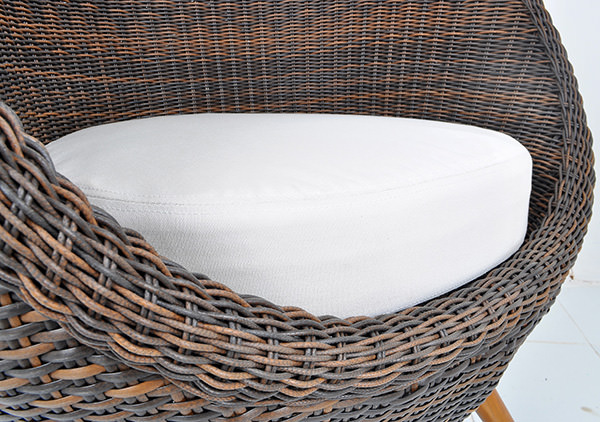 Garden egg chair with rattan