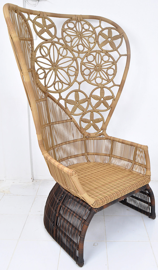 wicker rattan armchair