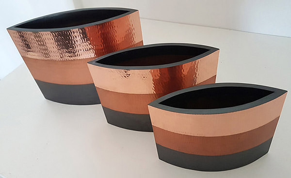 set of three copper vases wholesale