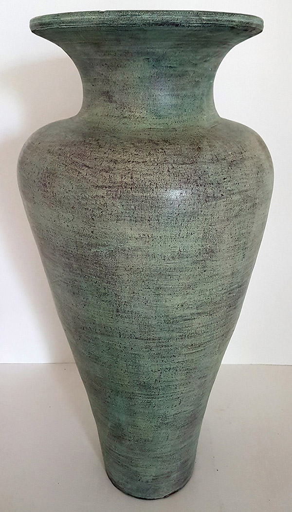 terracotta vase with vintage finish
