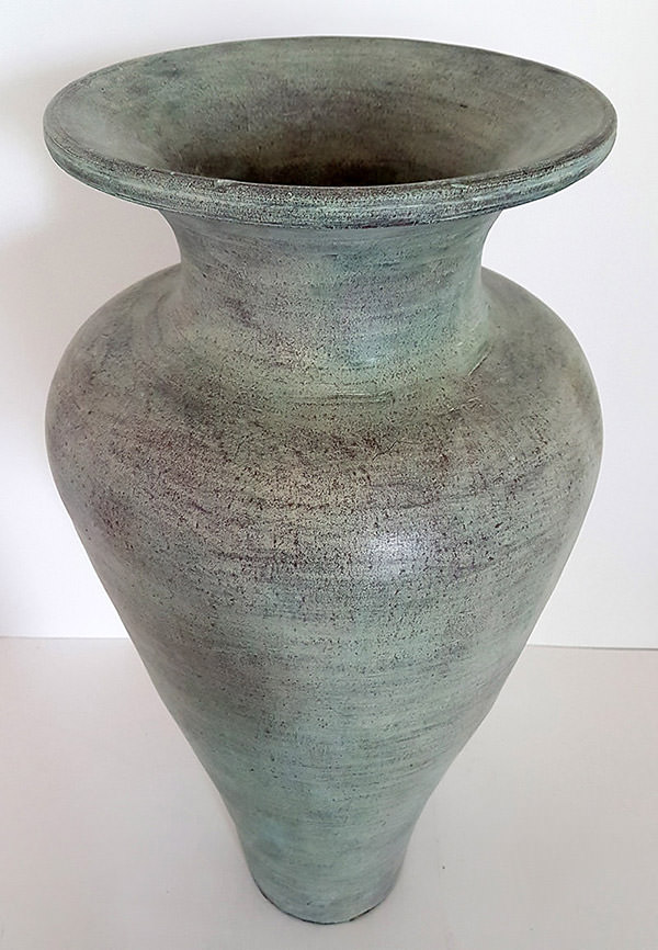 terracotta vase with vintage finishing