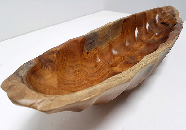 natural wood plate made by hand