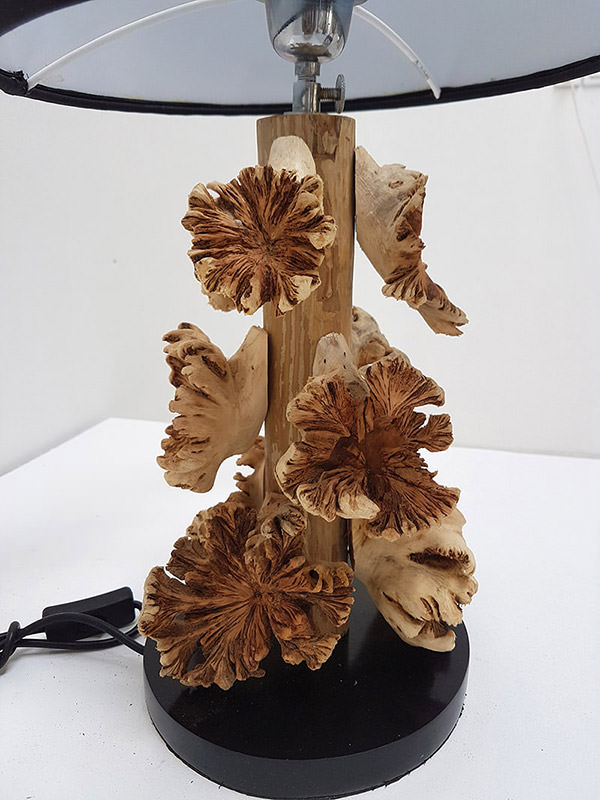 Timber lamp with shade