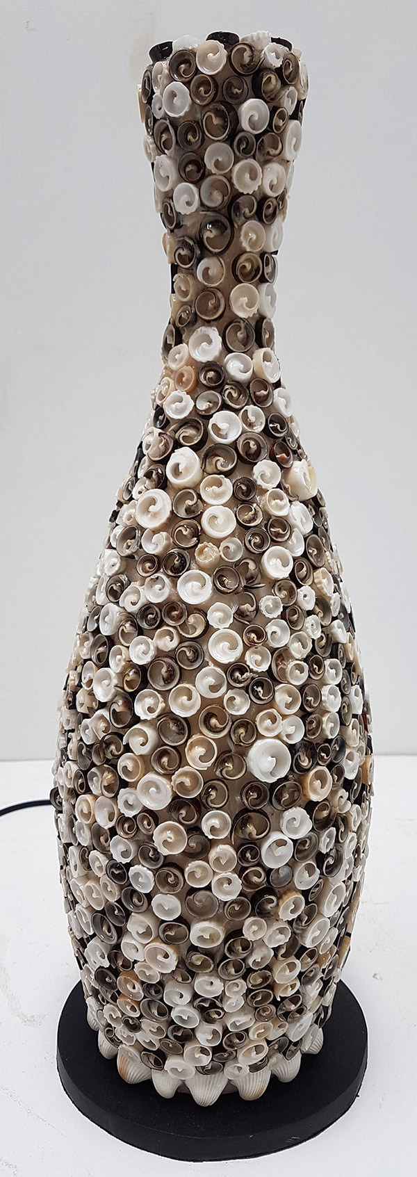 Indonesian brown and white shells lamp