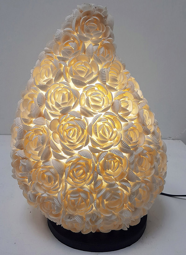 beautiful shells lamp with flower pattern
