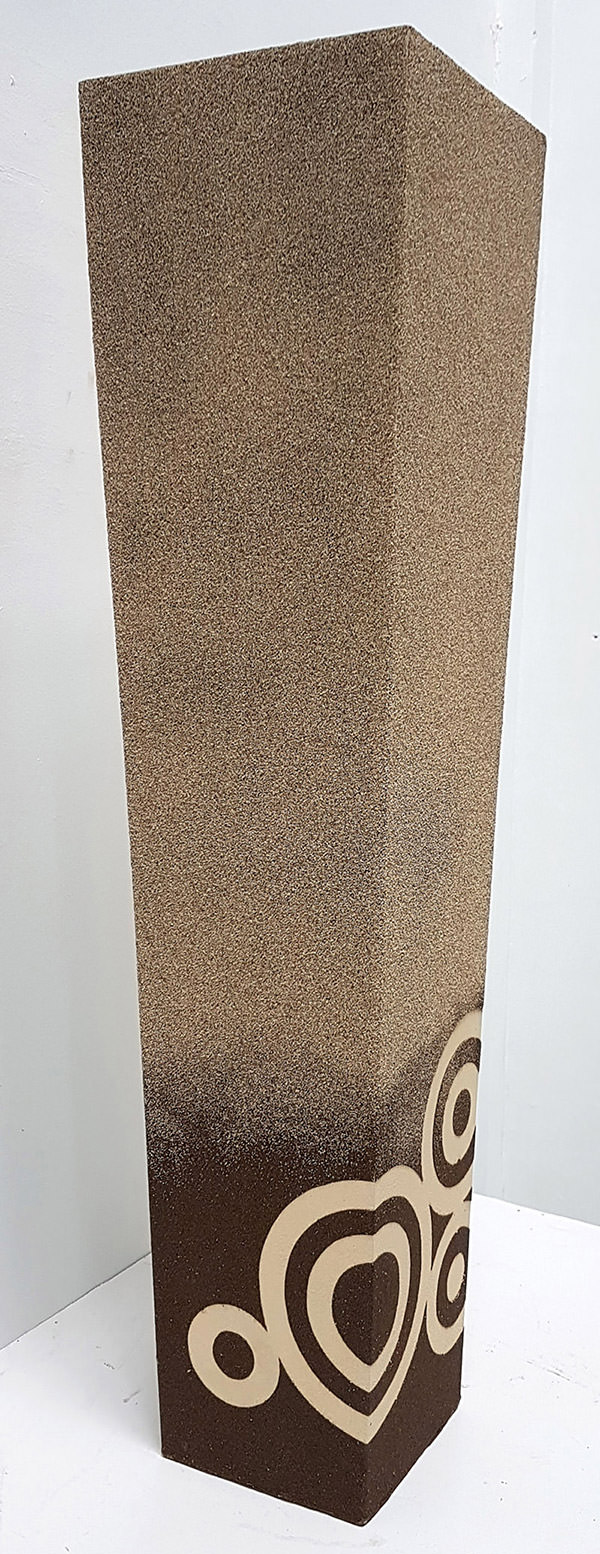squared sand and black standing vase