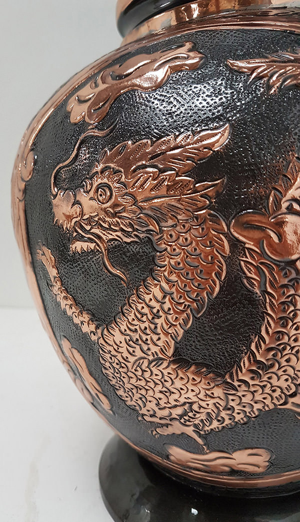 copper lamp with dragon