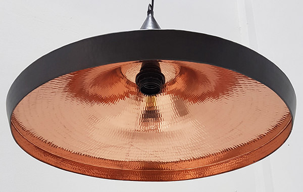 black and orange copper lamp