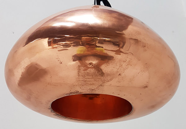 copper lamp with a ufo shape