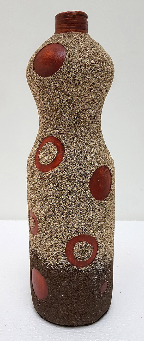 decorative red and sand vase